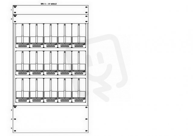Konstrukce elektroměrová 5-42, 3-řadá, plastové panely SCHRACK CSIL116542