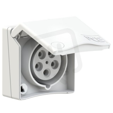 zásuvka vestavná designová, 5P, 16A/400V, 6h, IP44, bílá PCE PC-845-6v