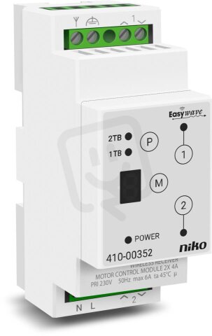 Modulový Rf přijímač pro ovládání motorů 2x 6A 868,3 MHz NIKO 410-00352