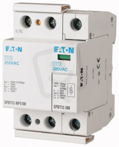 Eaton 158308 Svodič přepětí třídy T1+T2,2pól sada 1+1,TN-S,TT SPBT12-280-1+NPE