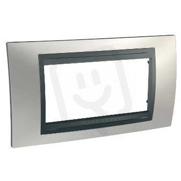 Unica Top Krycí rámeček čtyřmodulový, Cromo mat/Grafit SCHNEIDER MGU66.104.238