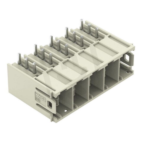 Konektor s pájecími piny THT pájecí kontakt 1,2x1,2 mm úhlové světle šedá 5pól.