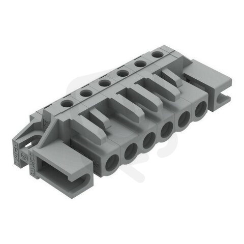 Pružinová svorkovnice THT úhlová 5 mm šedá 6pól. WAGO 232-236/047-000