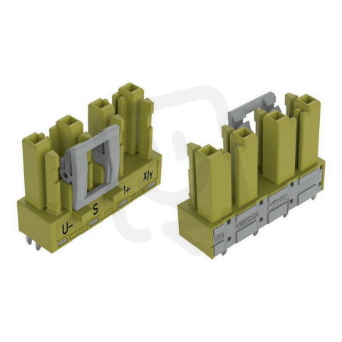Zásuvka na desky plošných spojů, rovné, 4pól., světle zelená