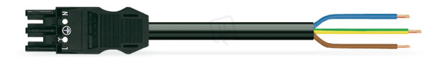 Konektor s připojovacím kabelem Cca černá 3pól. WAGO 771-9393/166-601
