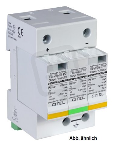 Přepěťová ochrana 2 pro FV DS50PVS-1000G/51 1000 Vdc CITEL 480391