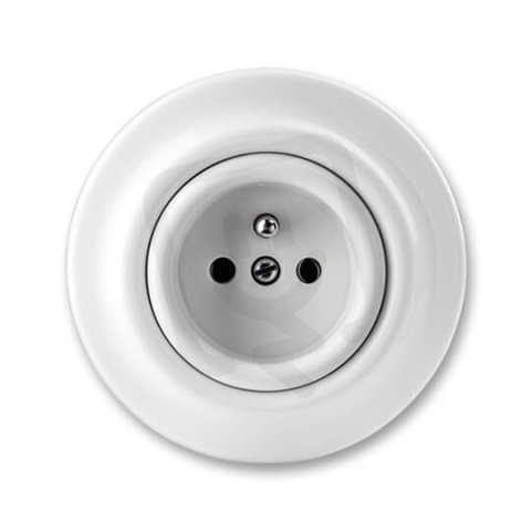 ABB DECENTO Zásuvka s ochranným kolíkem bílá-porcelán 5519K-C02347