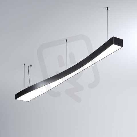 LED Svítidlo MI-WAVE-03, 52W, 3000K, bez trafa, 24VDC, IP20, černá, 3000K