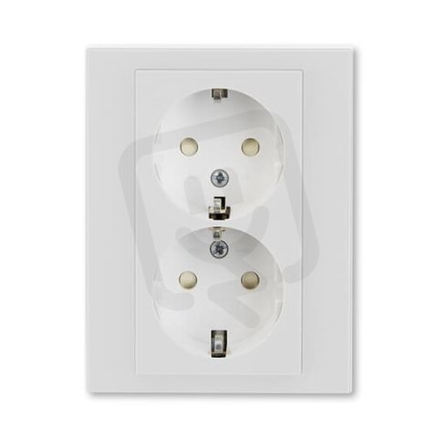 ABB Levit Dvojzásuvka SCHUKO s clonkami šedá/bílá 5522H-C03457 16