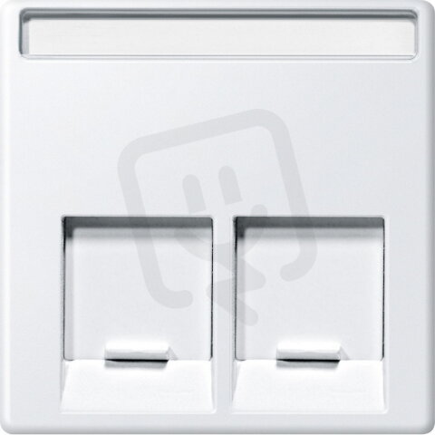 Centrální deska, Merten System M, Actassi 2xRJ45, polar white, matný plast
