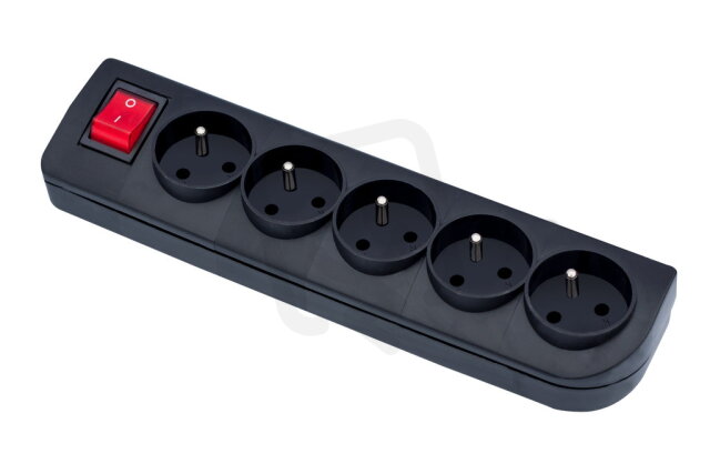 GN-50W-2 Pětinásobná s uzemněním a vypínačem černá ELGOTECH 20500133