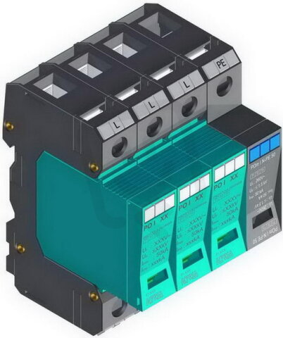 Přepěťová ochrana PO I 3+1m EWS 280V/12,5kA, modulární, vyměnitelná, B+C+D