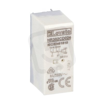 Lovato HR302CD024 Miniaturní relé 2 zap/vyp 10A 24VDC