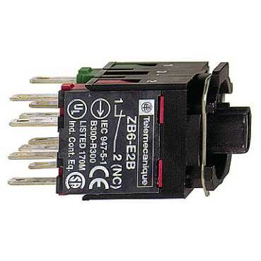 Schneider ZB6ZH02B Polosestava kontaktů s objímkou, 3...24V, 1 V