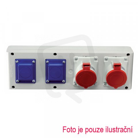 Zásuvková rozvodnice bez jištění 634 1x230V,2x16A, 1x32A SCAME 634.3112
