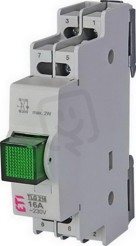 ETI Modulové tlačítko se signálkou TLG 216 2p kat. AC-11,16A 230V AC zelená
