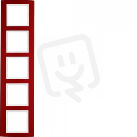 Rámeček, 5-násobný, B.3, Alu červená/bílá mat BERKER 10153022