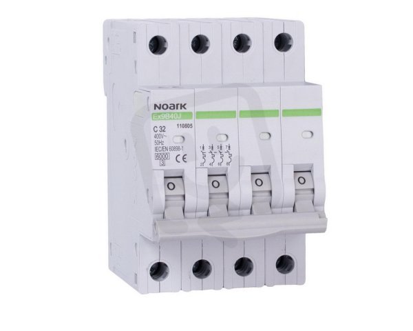 Úzký instalační jistič NOARK 110800 EX9B40J 54 mm, 6 kA, char. C, 6 A, 4-pól