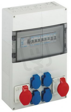 Zásuvková kombinace AKi 14-3K šedá IP44 IK08 300x450x142mm SPELSBERG 73913301