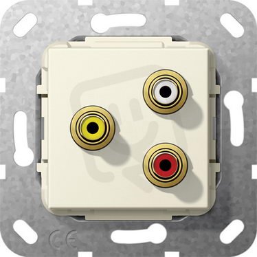 Cinch audio, Composite letovaný spoj vložka krémově bílá GIRA 563801