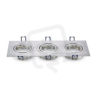 3 x GU10 Housing Square Aluminum Brush,