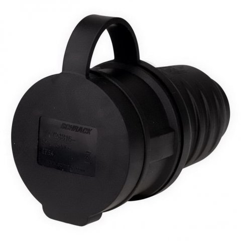 Schuko-spojka, rázuvzdorná, 16A, IP54, s víkem, typ F SCHRACK YY724316--