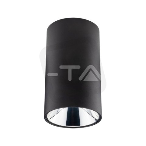 GU 10 Fitting Round Black + Chrome