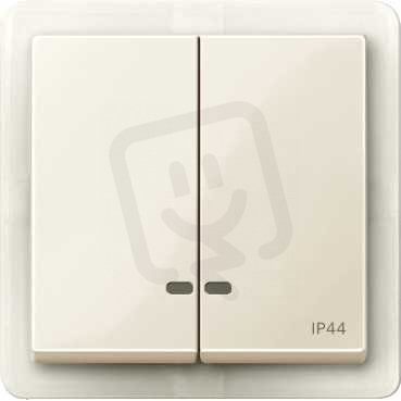 Merten Kryt spínače dvojitý s průzory IP44 System M White Cream MTN3424-0344