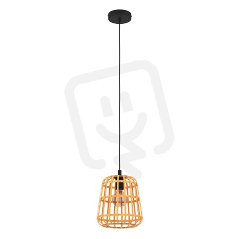 Závěsné svítidlo MONTEZUELO 1xE27 černá/bambus 40W IP20 EGLO 390152