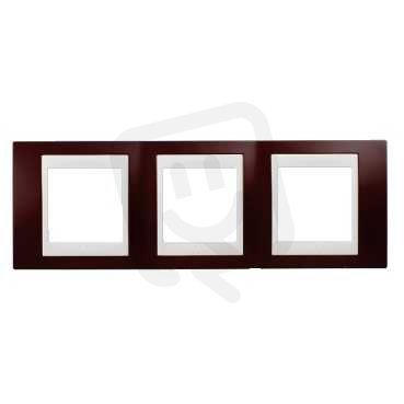 Unica Plus Krycí rámeček trojnásobný, Garnet/Polar SCHNEIDER MGU6.006.872