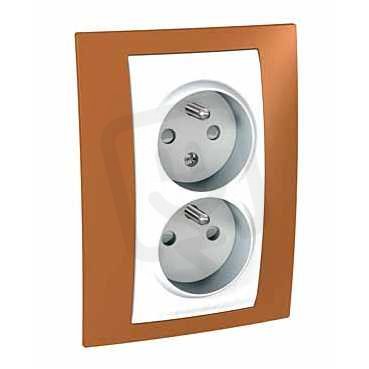 Schneider MGU63.065.869 Zásuvka dvojnásobná 16A/230V 2x2P+PE, Orange/polar