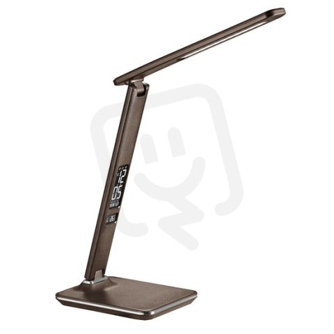 LED stolní lampička s displayem 9W volba teploty světla kůže hnědá WO45-H