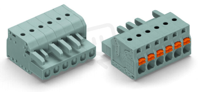 Pružinová svorka Push-in CAGE CLAMP šedá 2,5mm2 7pól. WAGO 2231-107/102-000