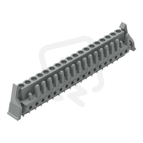 Pružinová svorkovnice THT rovná 5 mm šedá 18pól. WAGO 232-148/039-000