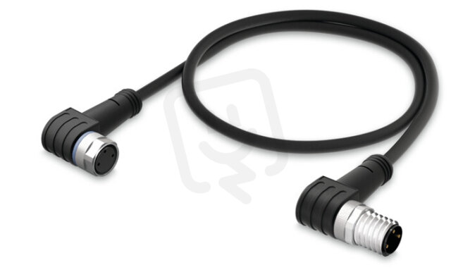 Kabel pro senzor/akční člen, Zásuvka M8,  úhlová, Zástrčka M8,  úhlová 3pól.