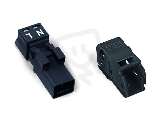 Zástrčka S pouzdrem s odlehčením tahu 2pól. černá WAGO 890-212/342-000