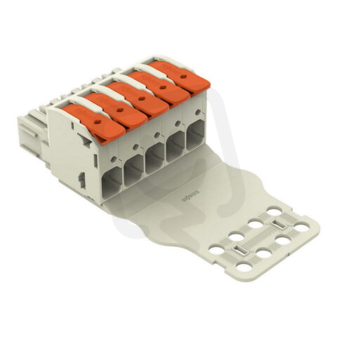 Pružinová svorka Páčka CAGE CLAMP sv.šedá 16mm2 5pól. WAGO 832-1105/335-000