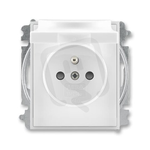 ABB ELEMENT,TIME Zásuvka chráněná a víčkem bílá/ledová bílá 5519E-A02397 01