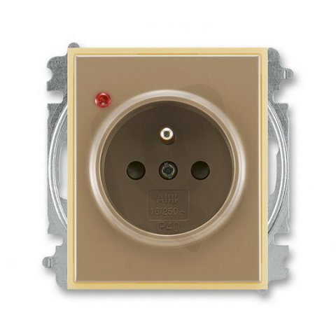 Zásuvka s ochranou přepětí 5599E-A02357 25 kávová/led. opálová Element ABB