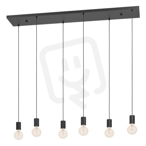 Závěsné svítidlo HUEBRO E27 černá 6X40W EGLO 390268