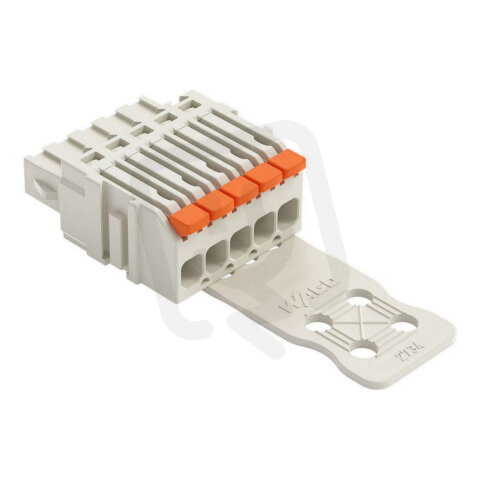 1vodičová pružinová svorkovnice, Páčka, Push-in CAGE CLAMP, Světle šedá