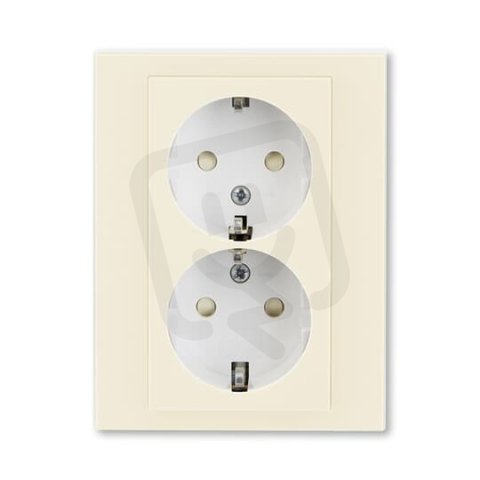 ABB Levit Dvojzásuvka SCHUKO s clonkami slonová kost/bílá 5522H-C03457 17