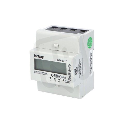 Elektroměr DRT-341D 100A MID, 4mod., LCD