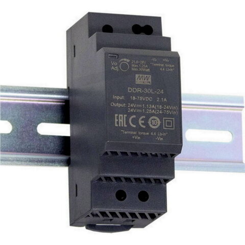 Měnič DC/DC na DIN 25W 5V 5000mA MEAN WELL DDR-30L-5