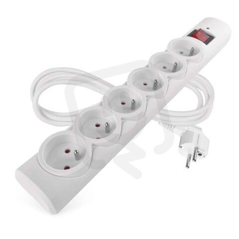 Přepěťová ochrana  6 zásuvek, 1,5 m, bílá EMOS P54015