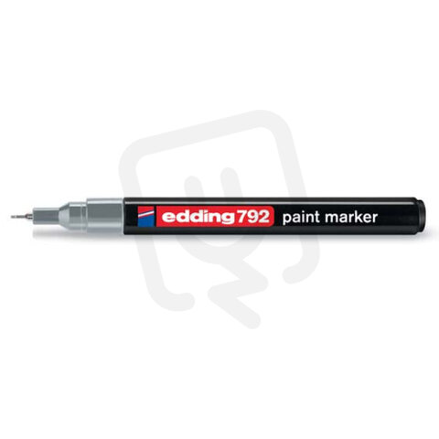Permanentní pero, lakový popisovač s kulatým hrotem 0,8mm EDDING 792 STŘÍBRNÁ