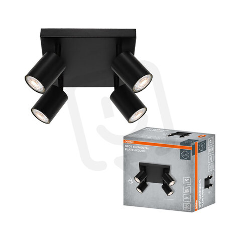 LED SPOT ELEMENTAL BLACK 4XGU10 PLATE BLACK OSRAM 4099854587580