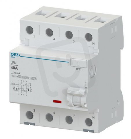 LFN-63-4-030AC Proudový chránič 63A AC230/400V 30mA 4pól 10kA typ AC OEZ:42420