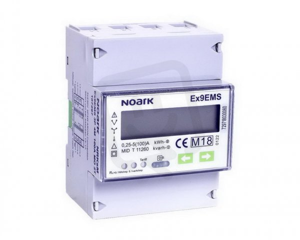 Smart Elektroměr NOARK 107300 EX9EMS 3P 4M nepřímé měření ModBus, 2-tarif LCD