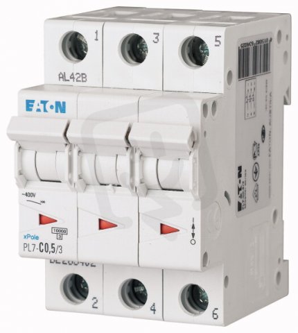 Jistič Eaton PL7-C0,5/3 0,5A 3-pólový (10kA) 263402